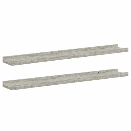 Vidaxl wandschappen 2 st 80x9x3 cm betongrijs
