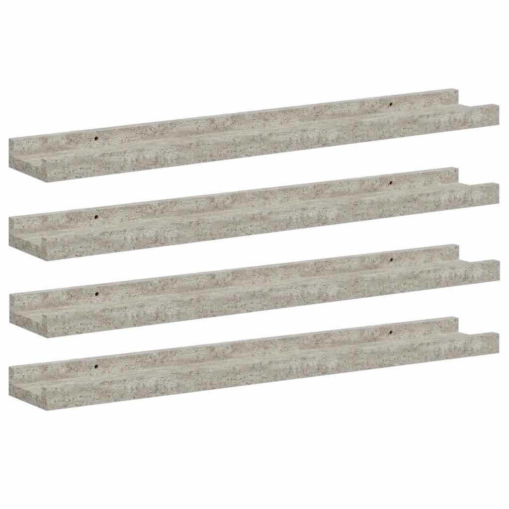Vidaxl wandschappen 4 st 60x9x3 cm betongrijs