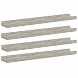 Vidaxl wandschappen 4 st 60x9x3 cm betongrijs