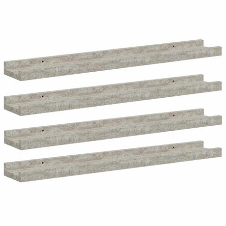 Vidaxl wandschappen 4 st 60x9x3 cm betongrijs