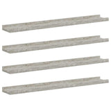 Vidaxl wandschappen 4 st 80x9x3 cm betongrijs