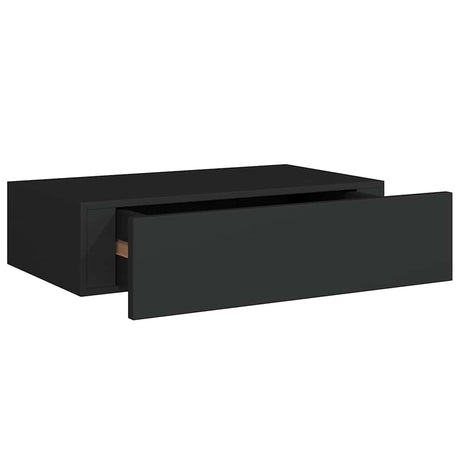 Vidaxl wandschap met lade 40x23,5x10 cm mdf zwart