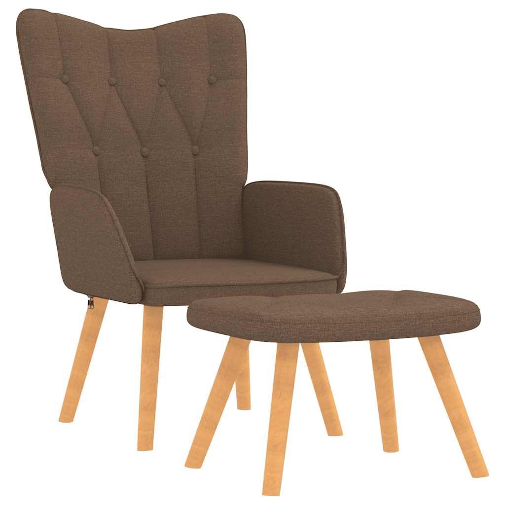 Vidaxl relaxstoel met voetenbank stof bruin