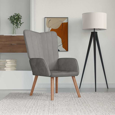 Vidaxl relaxstoel fluweel lichtgrijs