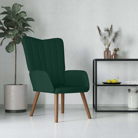 Vidaxl relaxstoel fluweel donkergoen