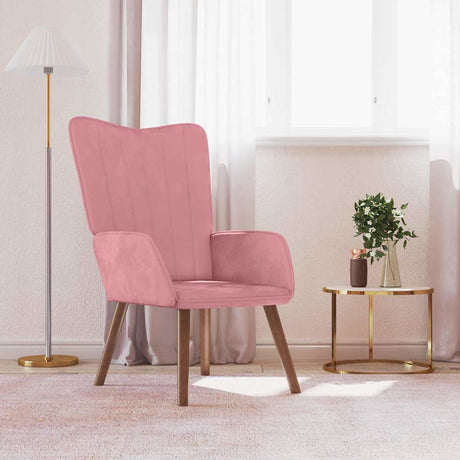 Vidaxl relaxstoel fluweel roze