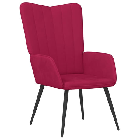 Vidaxl relaxstoel fluweel wijnrood
