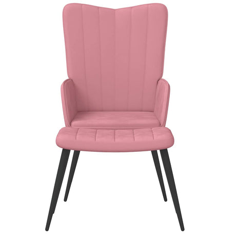 Vidaxl relaxstoel met voetenbank fluweel roze