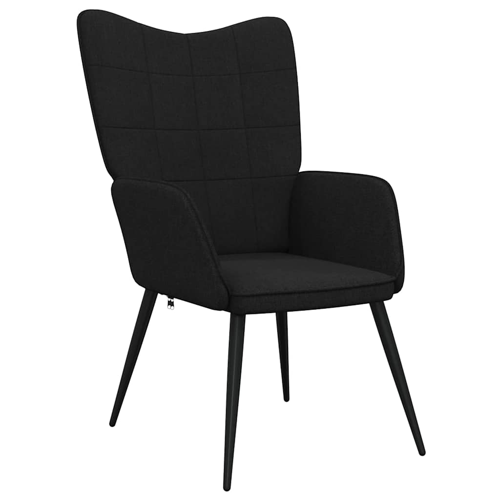 Vidaxl relaxstoel stof zwart