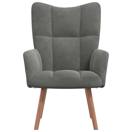 Vidaxl relaxstoel fluweel donkergrijs