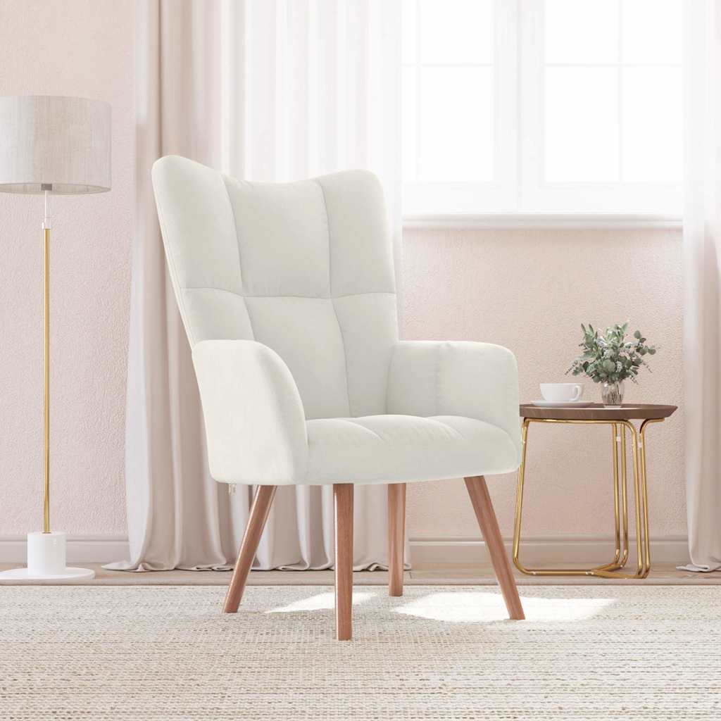 Vidaxl relaxstoel fluweel crèmewit