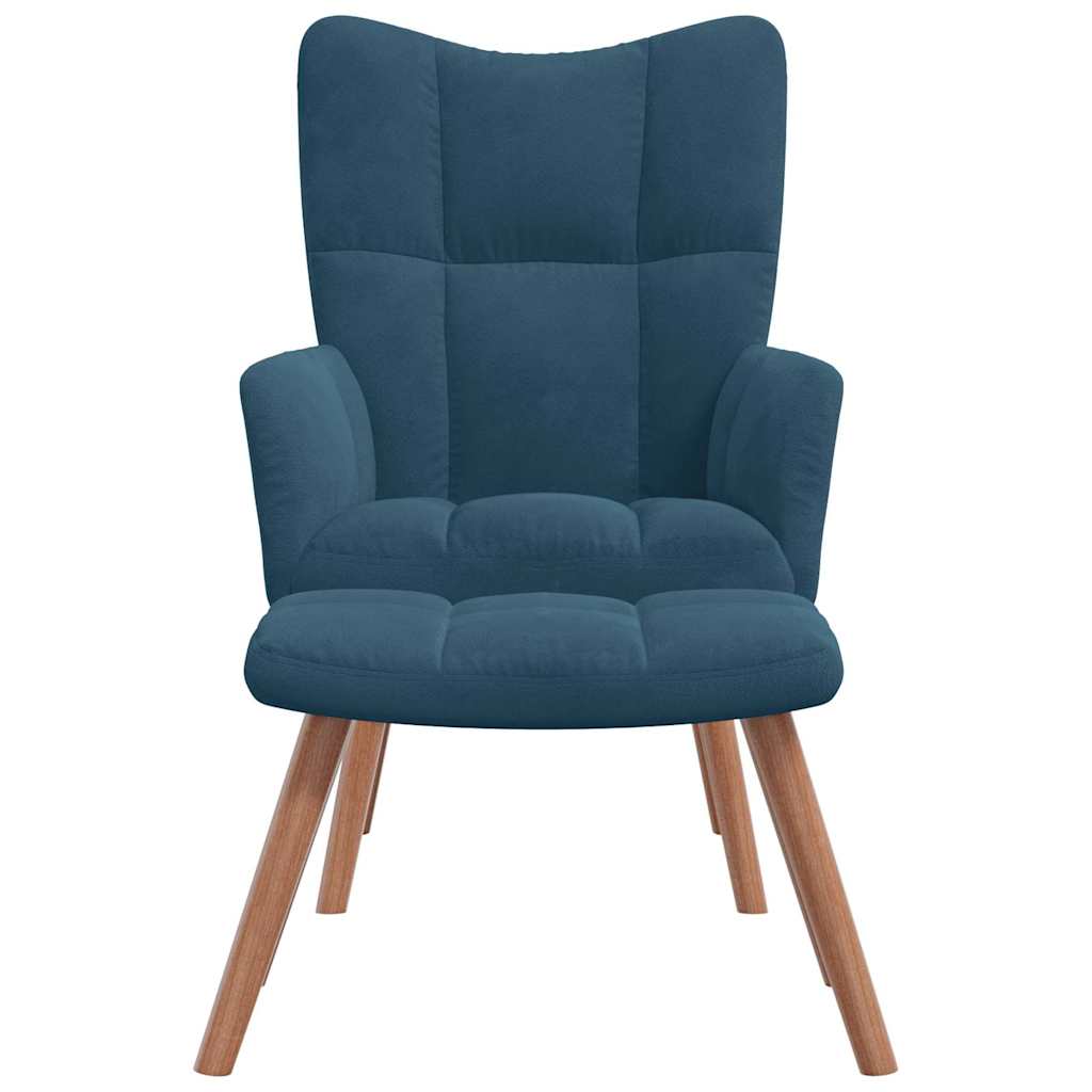Vidaxl relaxstoel met voetenbank fluweel blauw