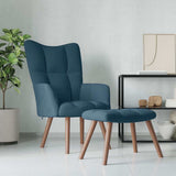 Vidaxl relaxstoel met voetenbank fluweel blauw