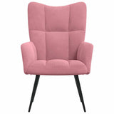 Vidaxl relaxstoel fluweel roze