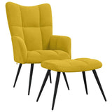 Vidaxl relaxstoel met kruk mosterdgeel fluweel