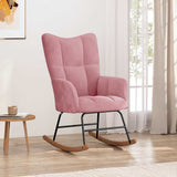 Vidaxl schommelstoel fluweel roze