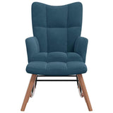 Vidaxl schommelstoel met krukje blauw fluweel