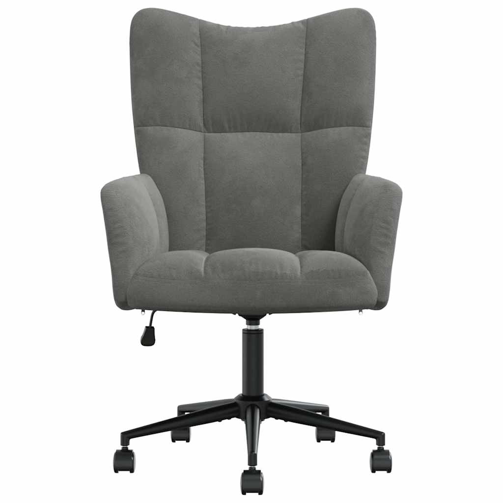 Vidaxl relaxstoel fluweel donkergrijs