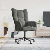 Vidaxl relaxstoel fluweel donkergrijs