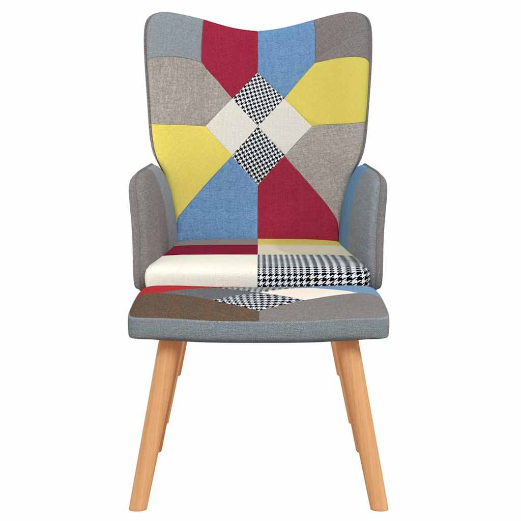 Vidaxl relaxstoel met voetenbank patchwork stof