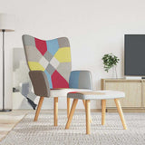 Vidaxl relaxstoel met voetenbank patchwork stof