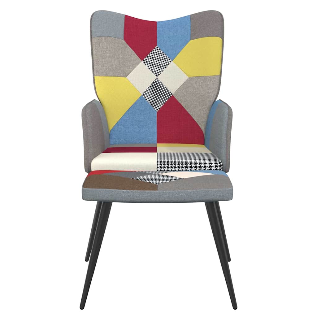 Vidaxl relaxstoel met voetenbank patchwork stof