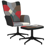 Vidaxl relaxstoel met voetenbank patchwork stof