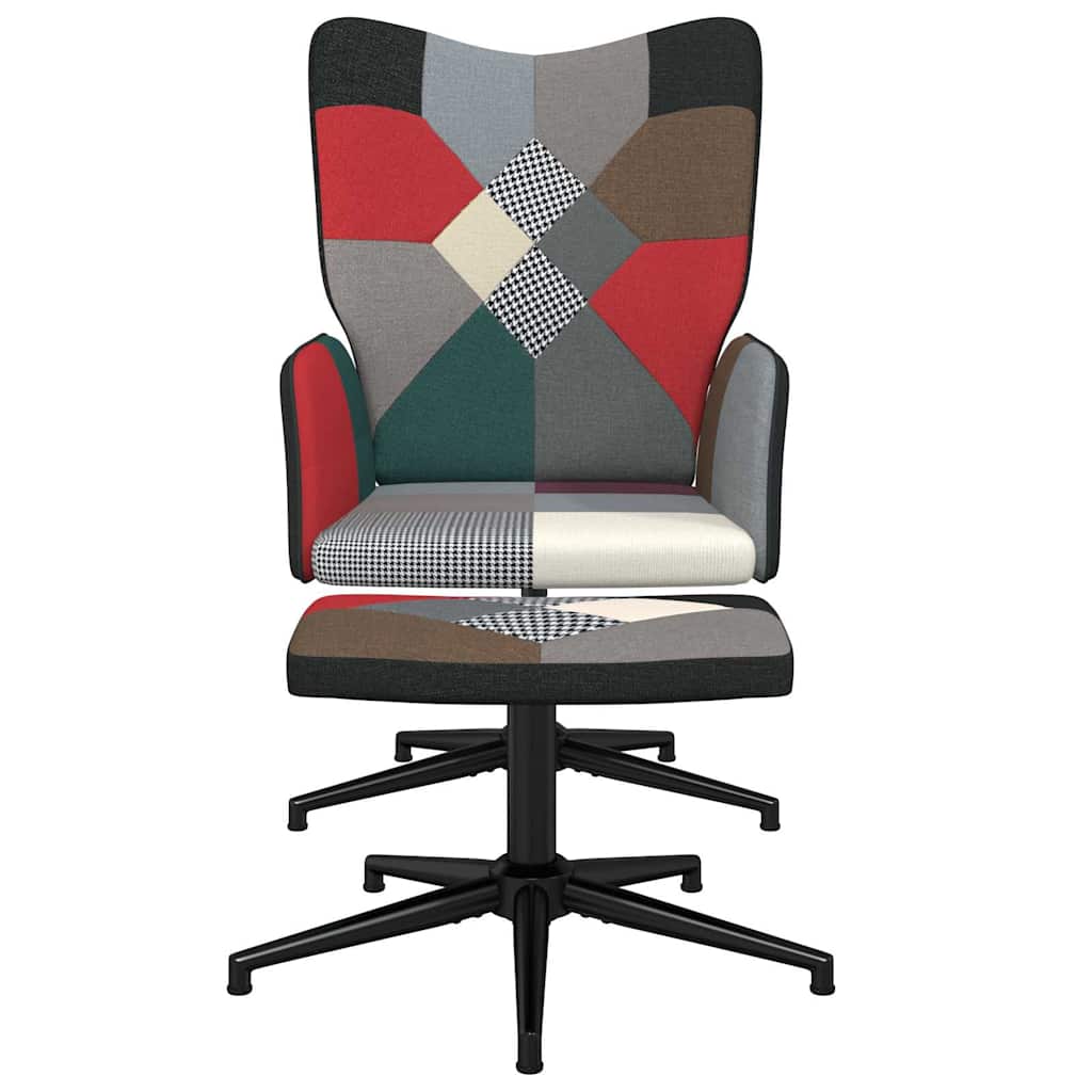 Vidaxl relaxstoel met voetenbank patchwork stof