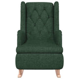 Vidaxl fauteuil met massief rubberwood schommelpoten stof donkergroen