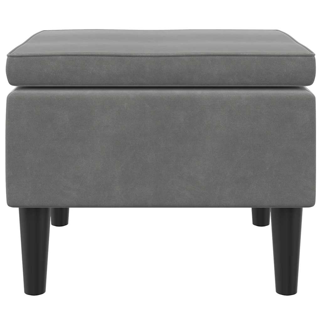 Vidaxl kruk met houten poten fluweel donkergrijs