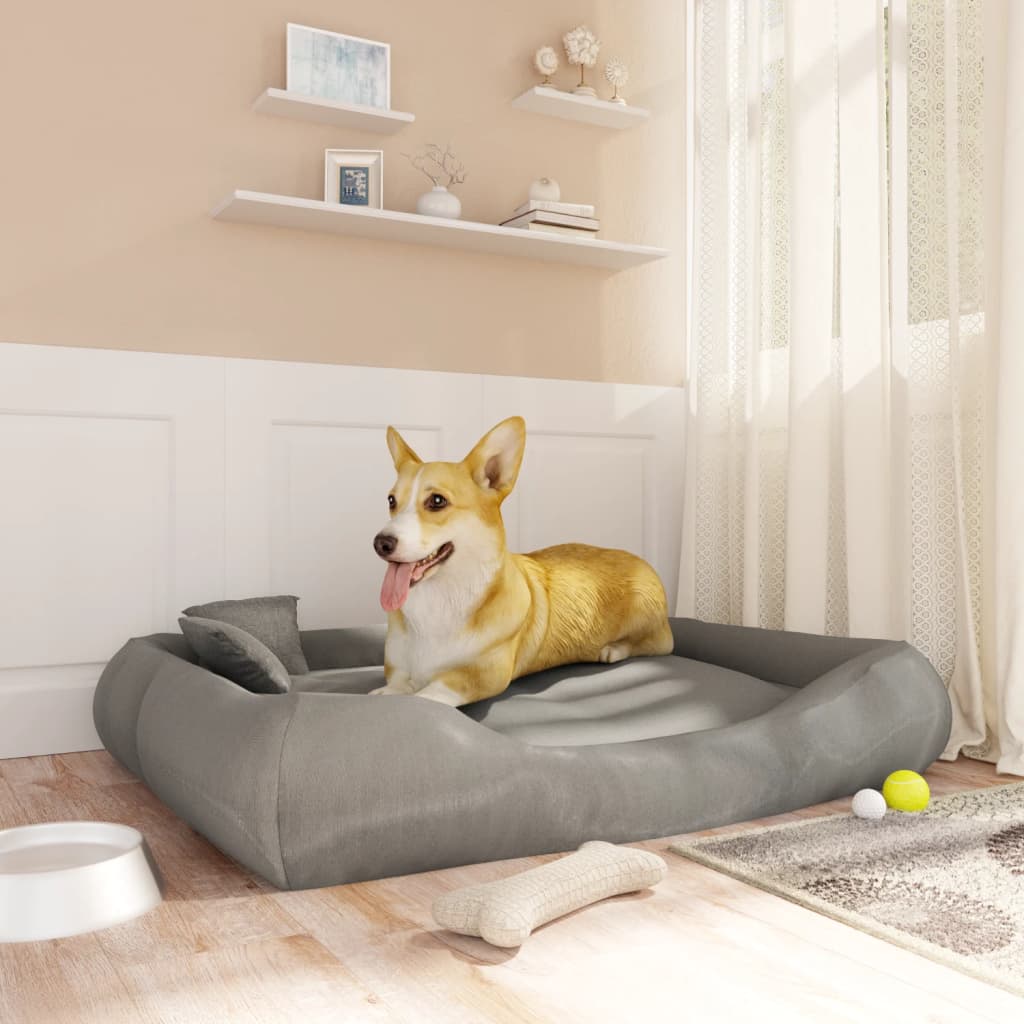 Vidaxl dog bed with cushions 115x100x20 cm Oxford fabric gray