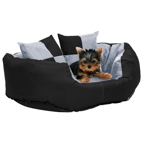 VIDAXL Dog -Kissen reversibel und waschbar 65 x 50 x 20 cm grau und schwarz