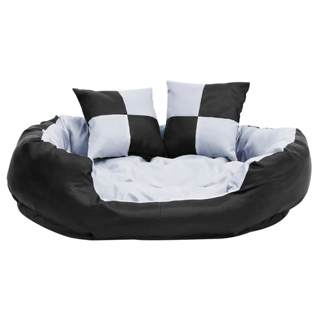 VIDAXL Dog -Kissen reversibel und waschbar 85x70x20 cm grau und schwarz