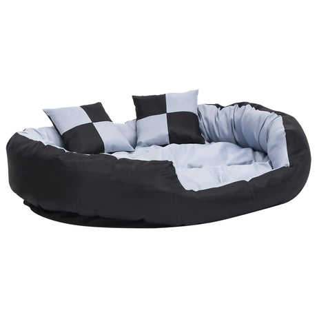 VIDAXL Dog -Kissen reversibel und waschbar 110 x 80 x 23 cm grau und schwarz