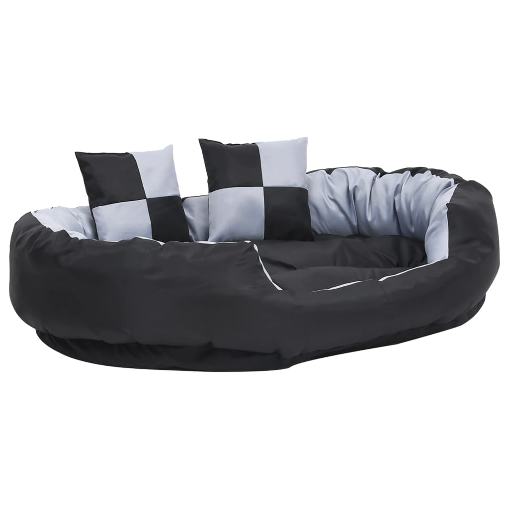 Vidaxl dog cushion reversible and washable 110x80x23 cm gray and black