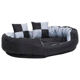 Coussin de chien vidaxl réversible et lavable 110x80x23 cm gris et noir