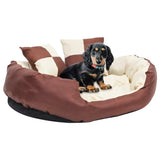 Vidaxl Dog Cushion reversibile e lavabile 85x70x20 cm marrone e crema