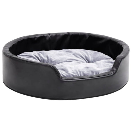 Vidaxl Hundekorb 69x59x19 cm Plüsch und künstliches Lederschwarz und Grau