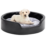 Vidaxl Hundekorb 69x59x19 cm Plüsch und künstliches Lederschwarz und Grau