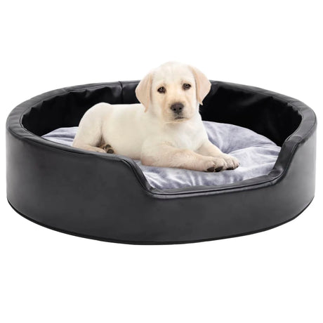 Vidaxl Hundekorb 69x59x19 cm Plüsch und künstliches Lederschwarz und Grau