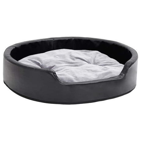 Vidaxl Hundekorb 79x70x19 cm Plüsch und künstliches Leder schwarz und grau