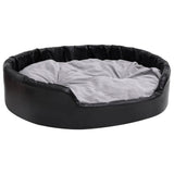 Vidaxl Dog Basket 99x89x21 cm en peluche et en cuir artificiel noir et gris