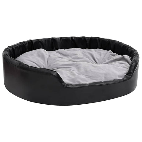 Vidaxl Hundekorb 99x89x21 cm Plüsch und künstliches Leder schwarz und grau
