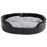 Vidaxl Dog Basket 99x89x21 cm en peluche et en cuir artificiel noir et gris