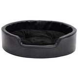 Vidaxl Dog Basket 69x59x19 cm peluche e cuoio artificiale nero