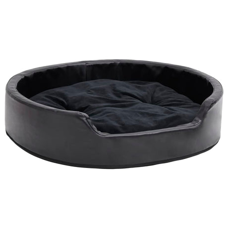 Vidaxl Hundekorb 79x70x19 cm Plüsch und künstliches Leder schwarz