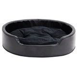 Vidaxl Hundekorb 79x70x19 cm Plüsch und künstliches Leder schwarz