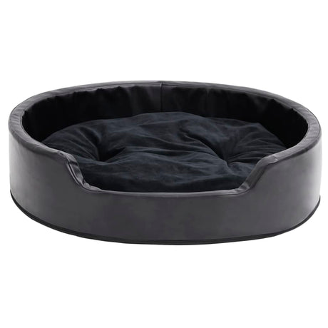 Vidaxl Hundekorb 79x70x19 cm Plüsch und künstliches Leder schwarz