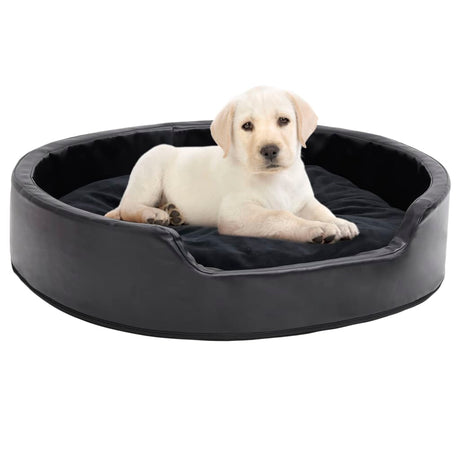 Vidaxl Hundekorb 79x70x19 cm Plüsch und künstliches Leder schwarz