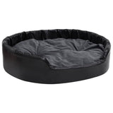 Vidaxl Hond Basket 99x89x21 cm Plush a kënschtlech Lieder schwaarz an donkel gro